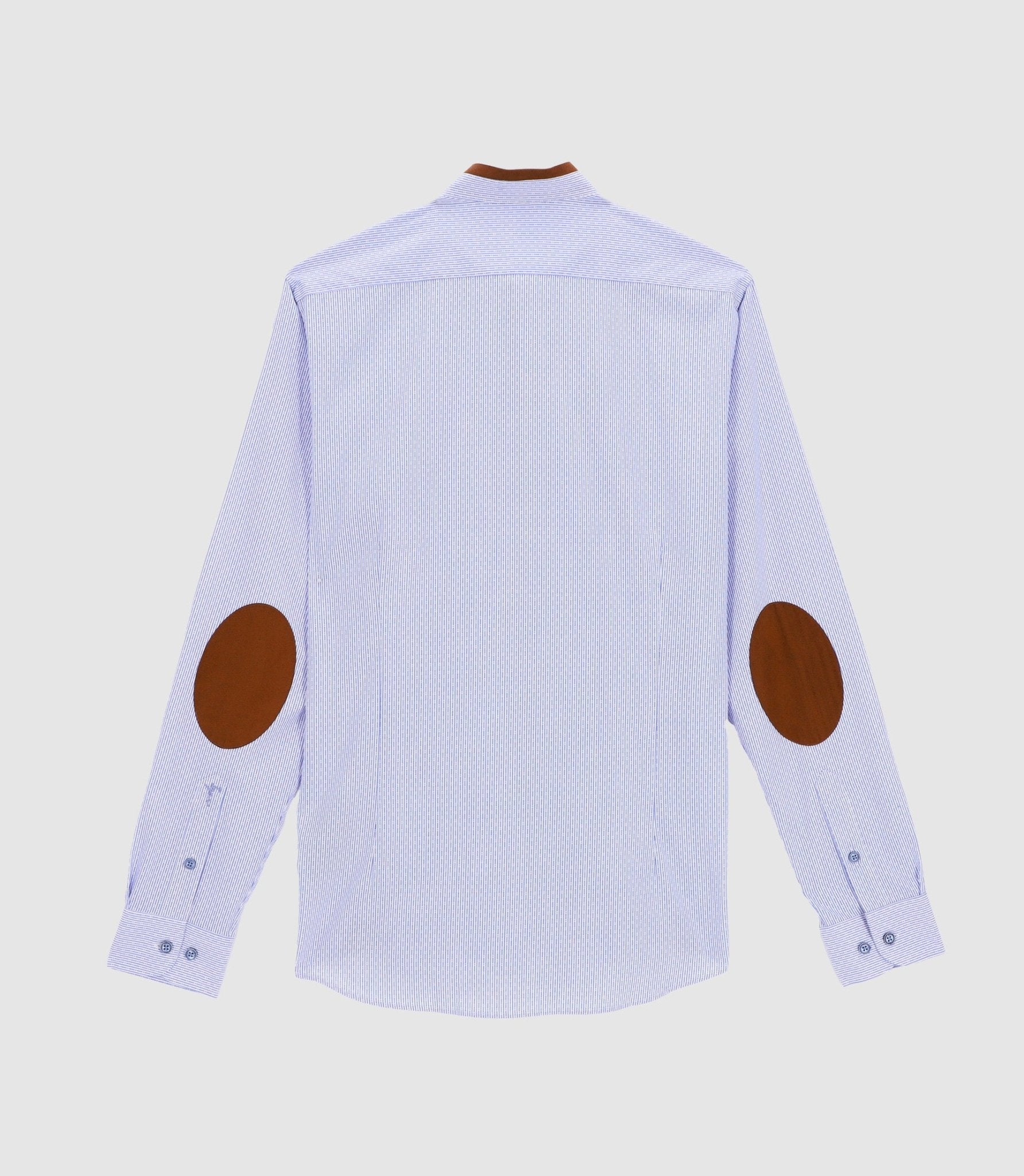 Chemise col mao à coudière bleu et blanc JOHAN - IZAC