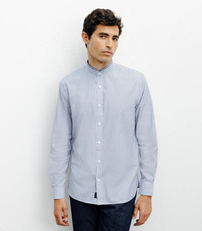 Chemise casual col mao ciel - IZAC