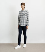 Chemise casual à petits carreaux écru - IZAC