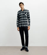 Chemise casual à petits carreaux marine - IZAC