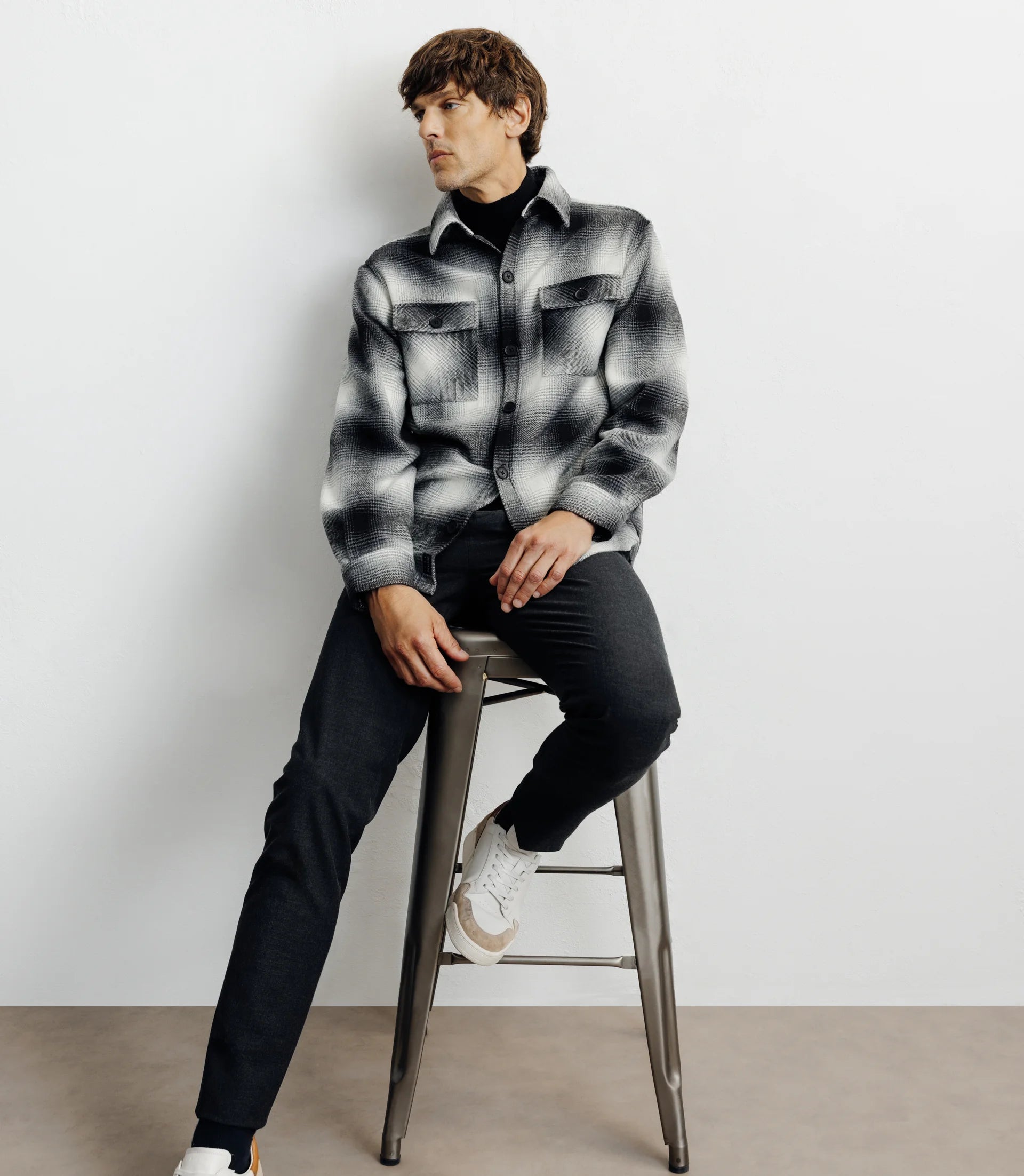 Surchemise à petits carreaux grise - IZAC