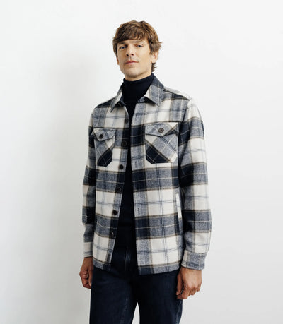 Surchemise à grands carreaux marine - IZAC