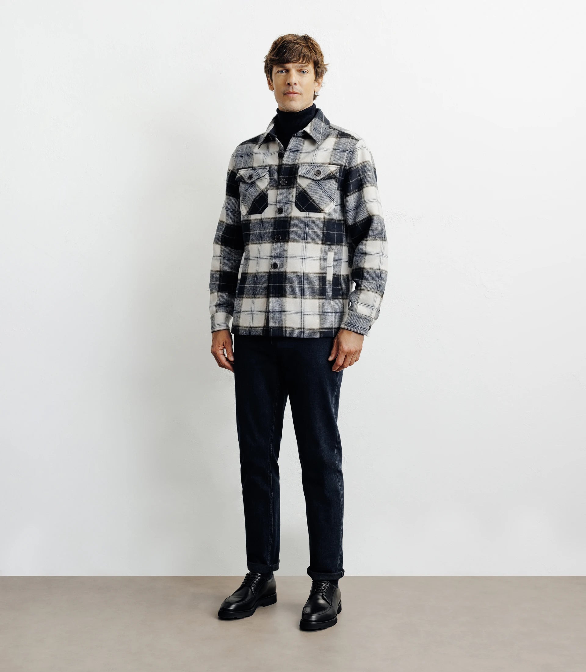 Surchemise à grands carreaux marine - IZAC