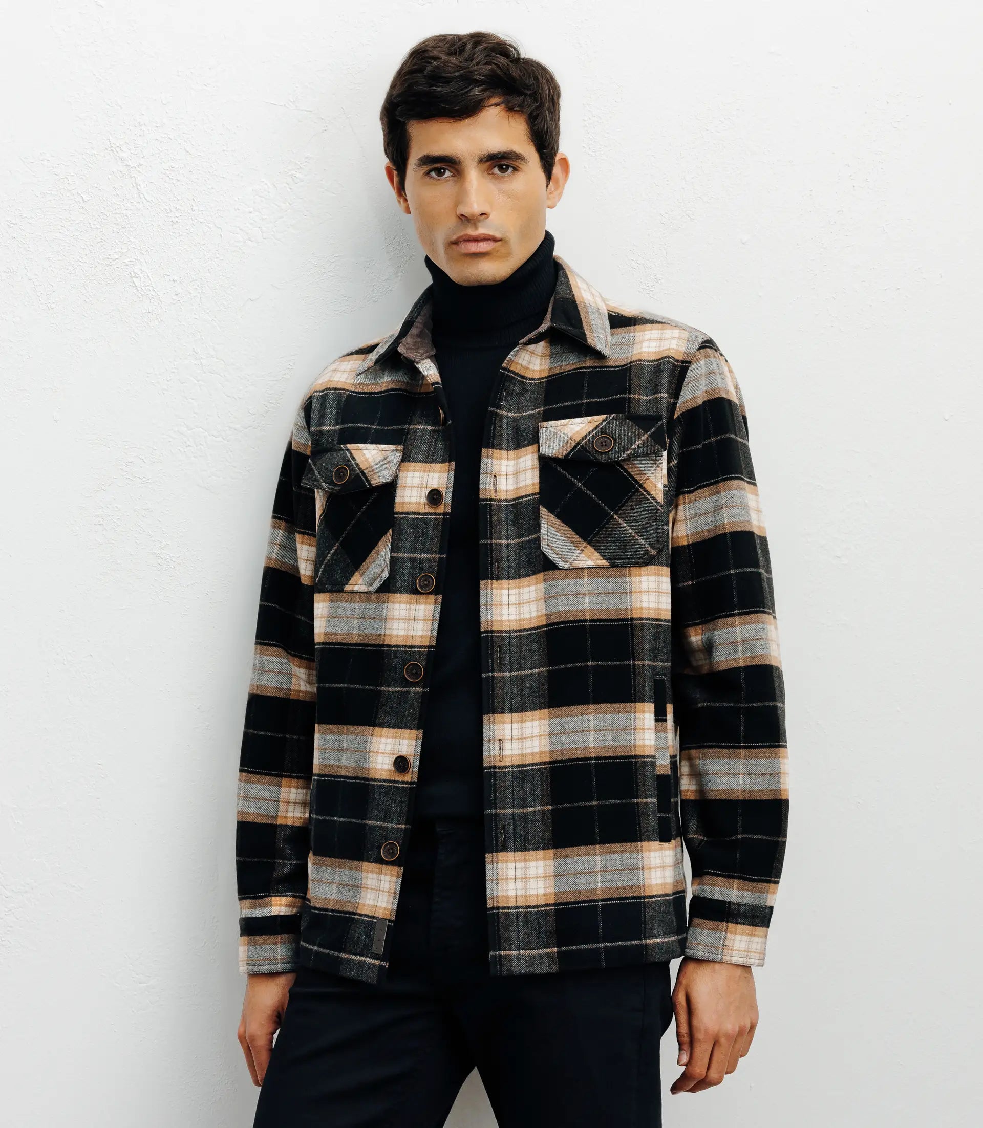 Surchemise à grands carreaux marron - IZAC