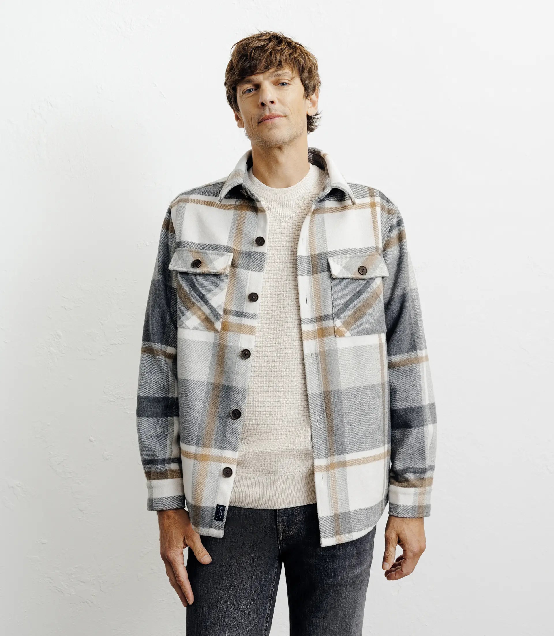 Surchemise à grands carreaux grise - IZAC