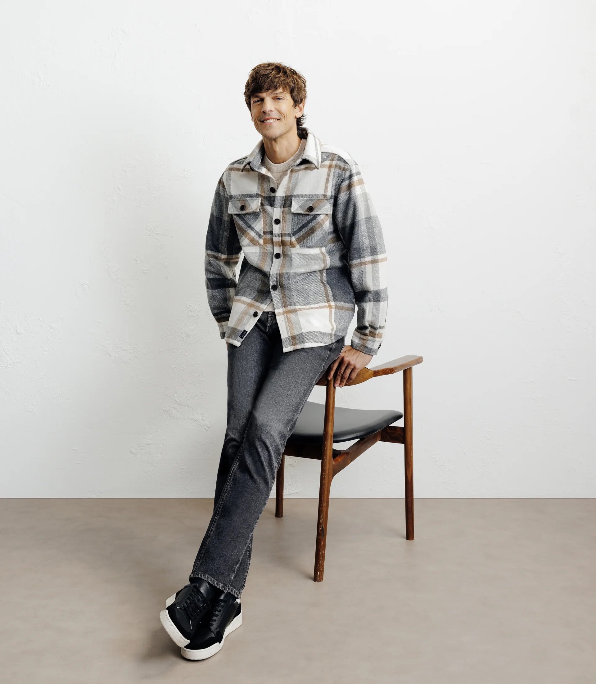 Surchemise à grands carreaux grise - IZAC