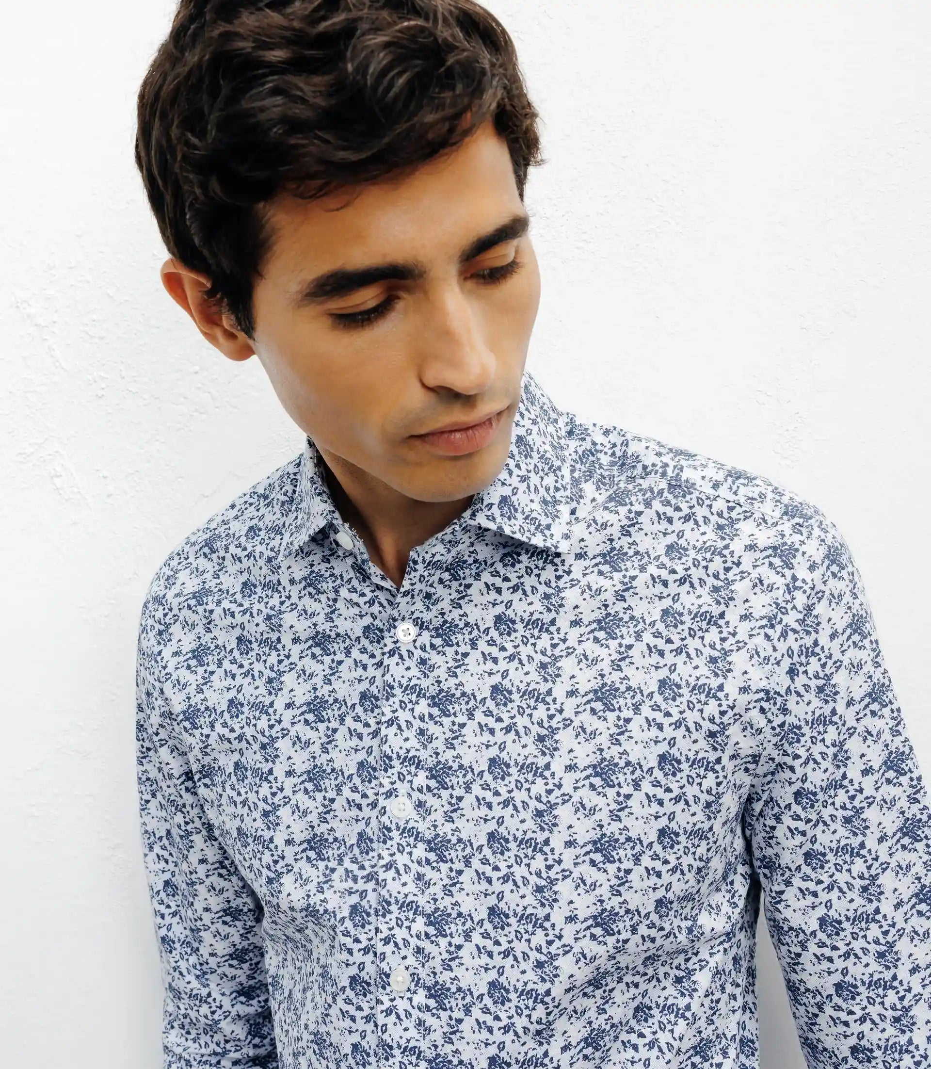 Chemise casual imprimé fleurs ciel - IZAC