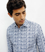Chemise casual imprimé fleurs ciel - IZAC