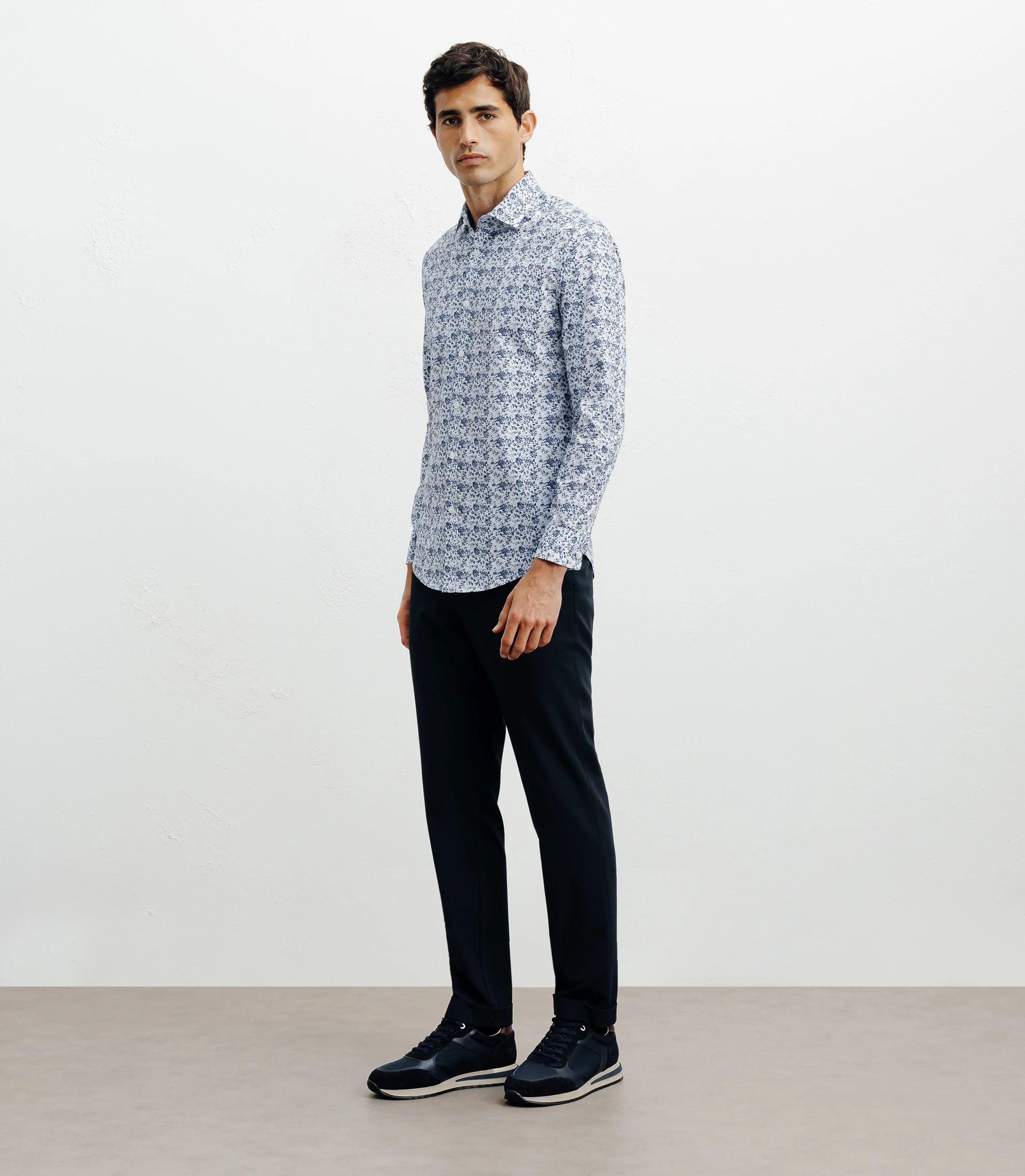 Chemise casual imprimé fleurs ciel - IZAC