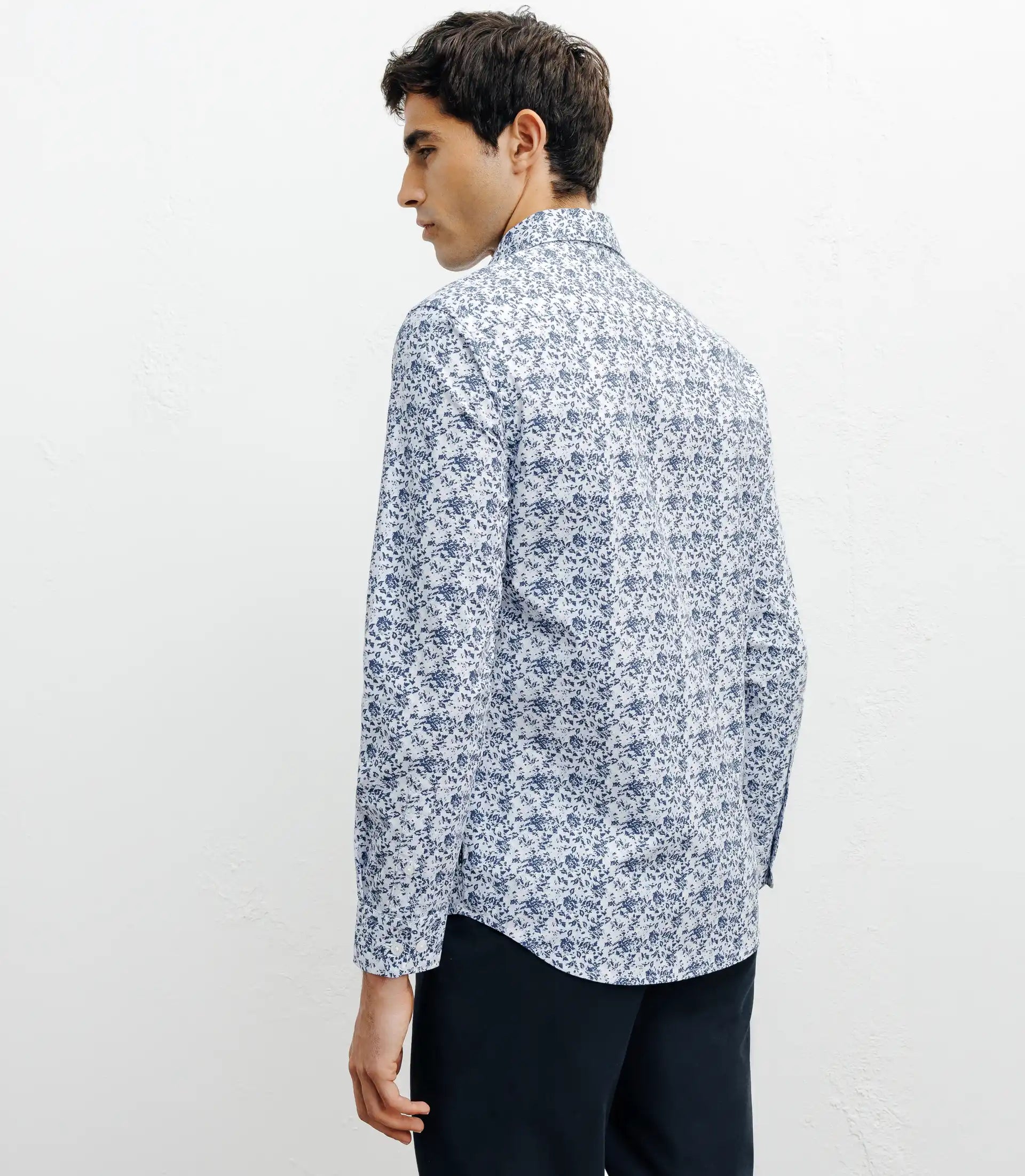 Chemise casual imprimé fleurs ciel - IZAC