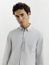 Chemise casual avec col boutonné grise - IZAC