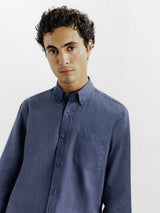 Chemise casual avec col boutonné marine - IZAC