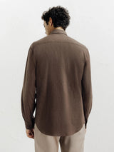 Chemise casual avec col boutonné marron - IZAC