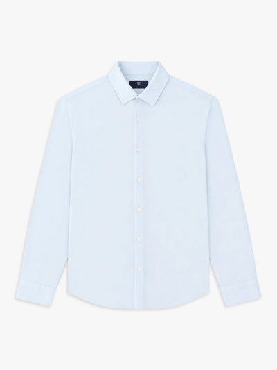 Chemise slim en maille jersey bleu ciel - IZAC