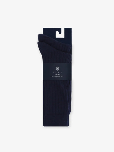 Pack de 2 chaussettes unies marine - IZAC