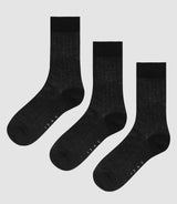 Pack of 3 pairs of black socks