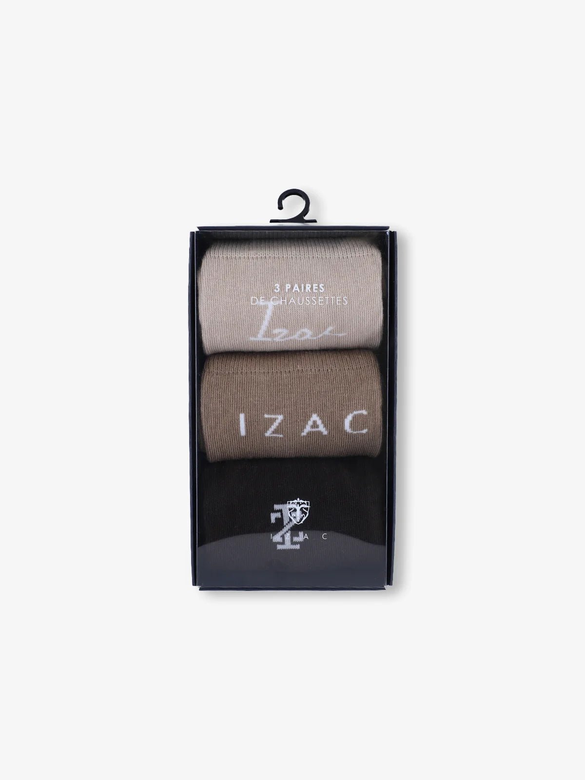 Boîte de chaussettes par 3 beige - IZAC