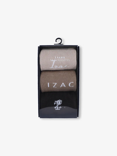 Boîte de chaussettes par 3 beige - IZAC