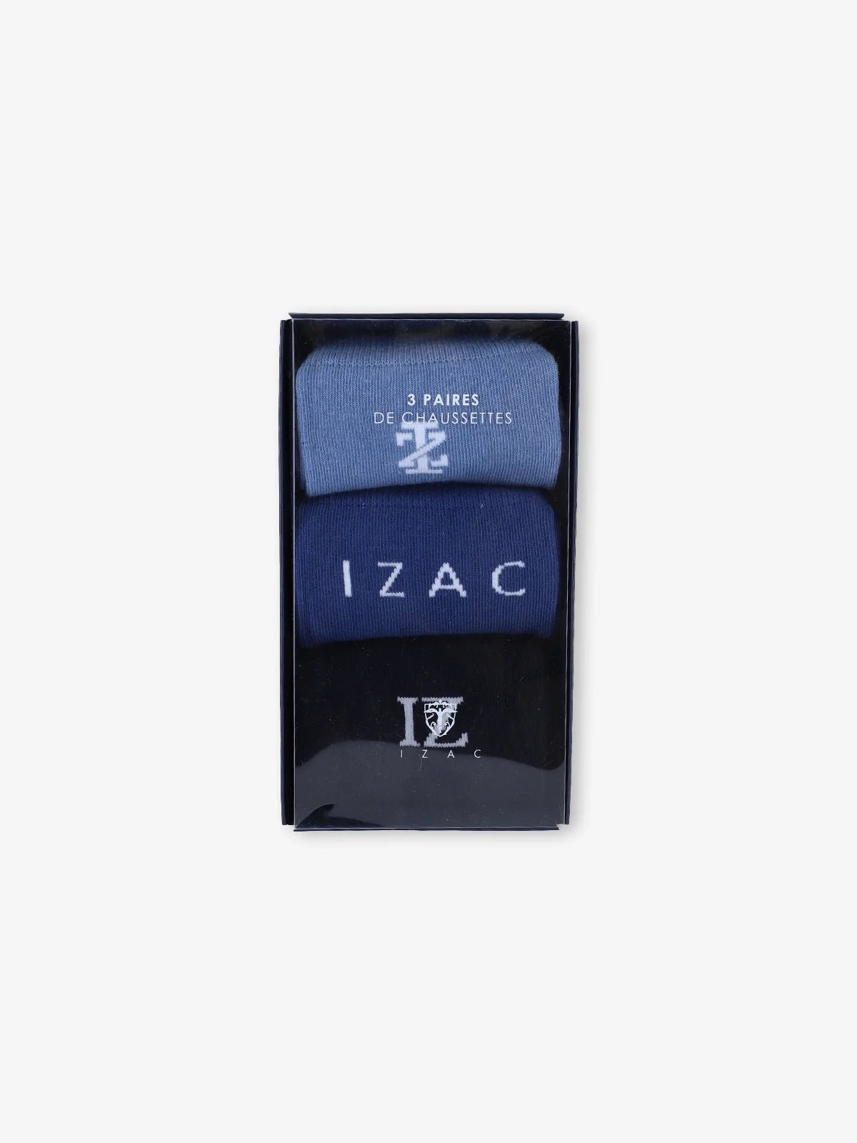 Boîte de chaussettes par 3 bleu - IZAC