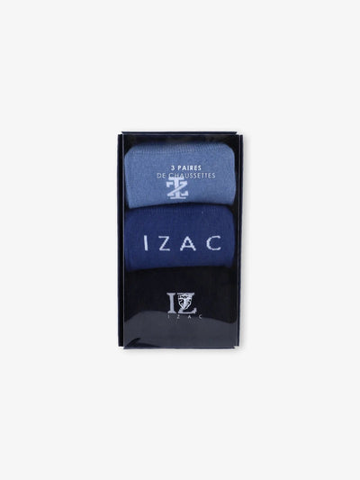 Boîte de chaussettes par 3 bleu - IZAC