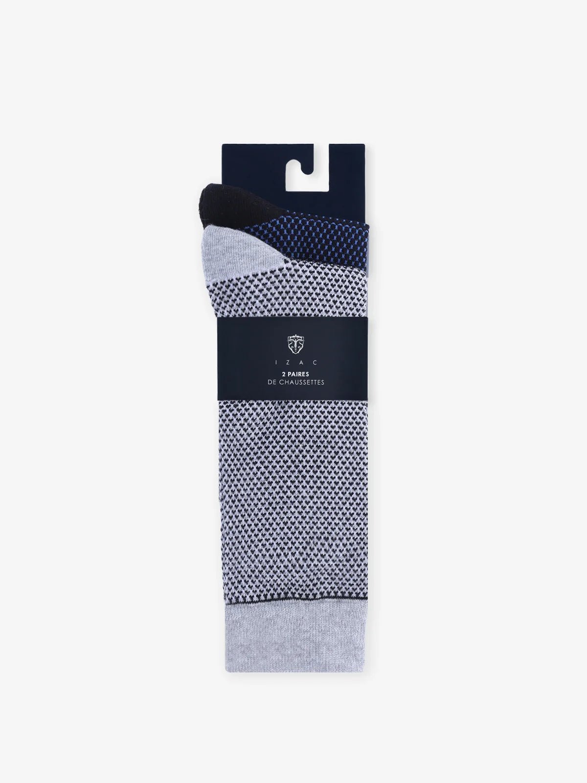 Pack de 2 chaussettes fantaisies gris - IZAC