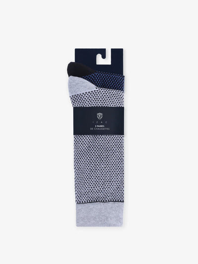 Pack de 2 chaussettes fantaisies gris - IZAC