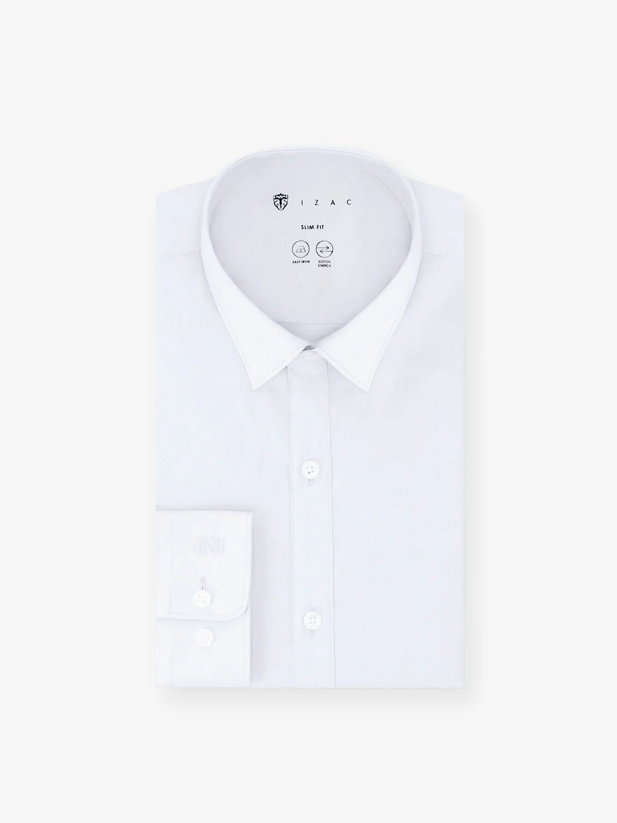Chemise ville coton élasthanne blanc - IZAC
