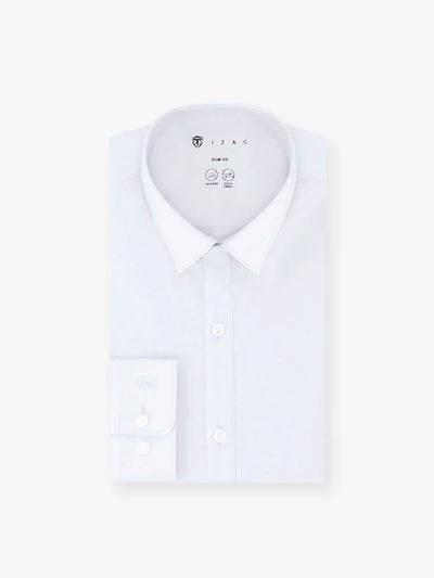 Chemise ville coton élasthanne blanc - IZAC