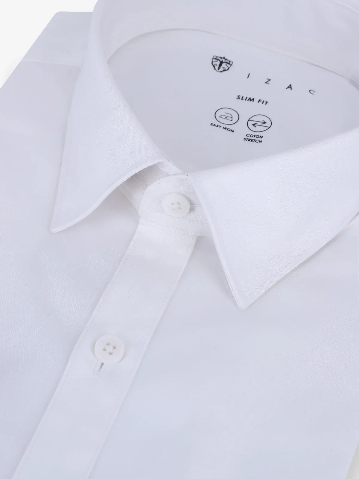 Chemise ville coton élasthanne blanc - IZAC