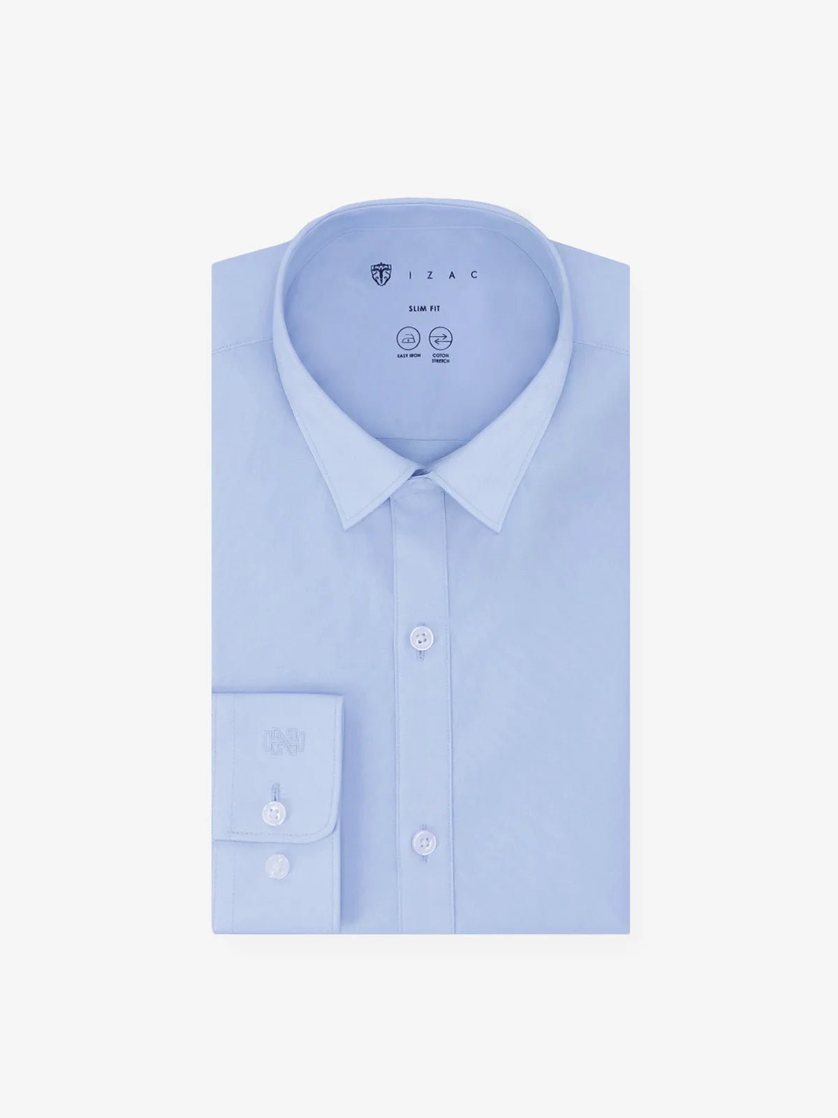 Chemise ville coton élasthanne ciel - IZAC