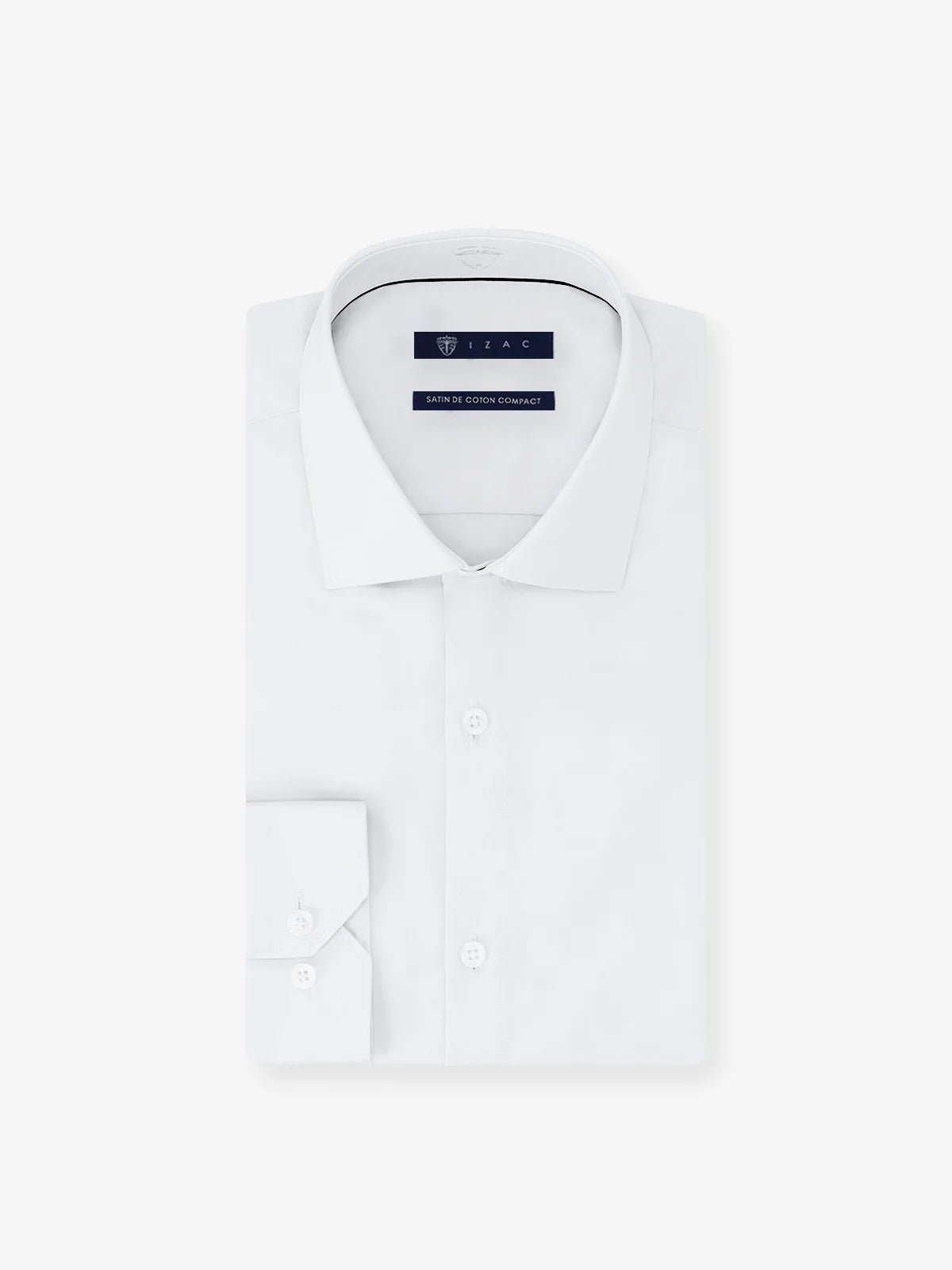 Chemise ville satin de coton blanche - IZAC