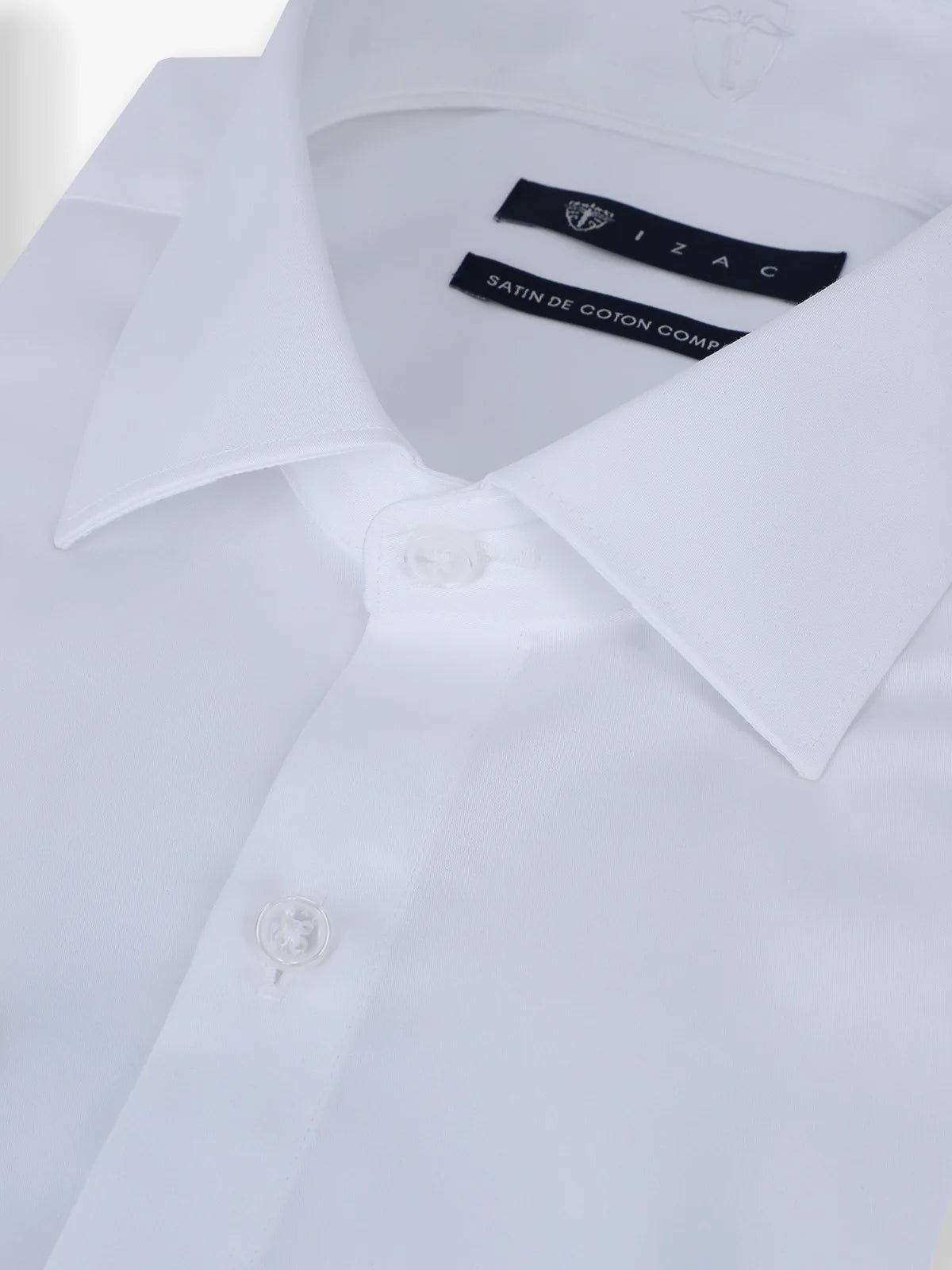 Chemise ville satin de coton blanche - IZAC