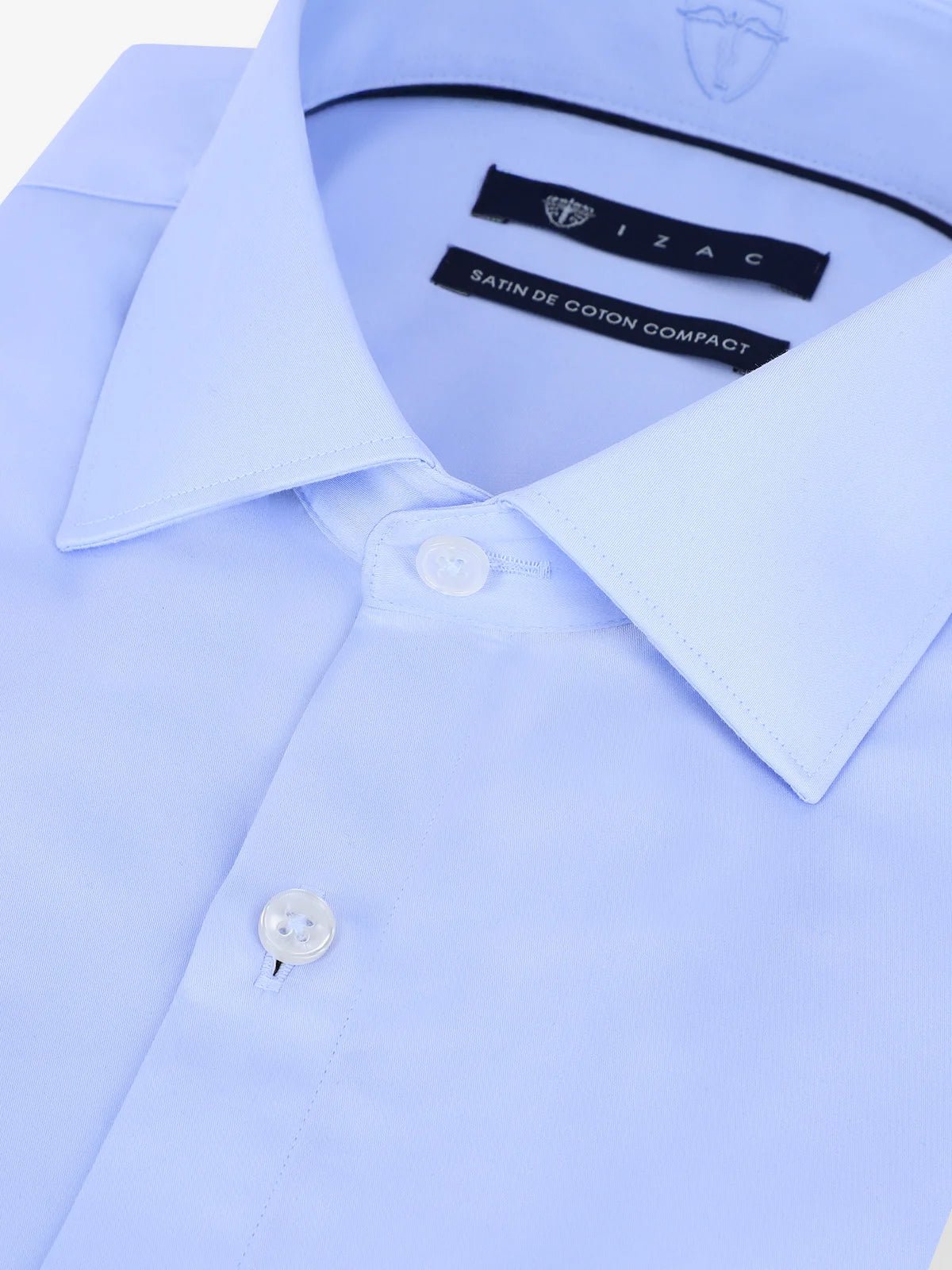 Chemise ville satin de coton ciel - IZAC