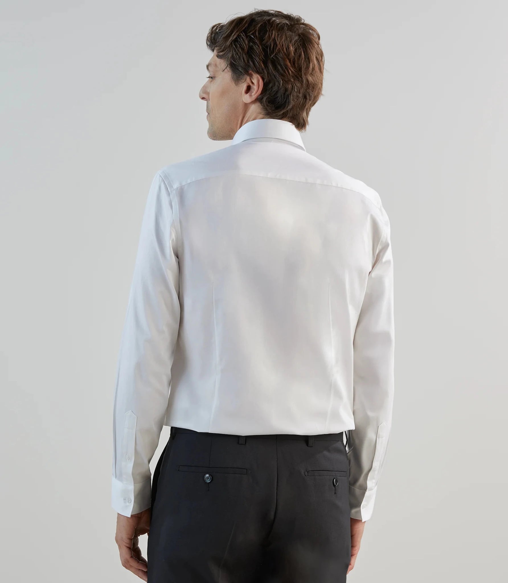 Chemise ville satin de coton blanche - IZAC