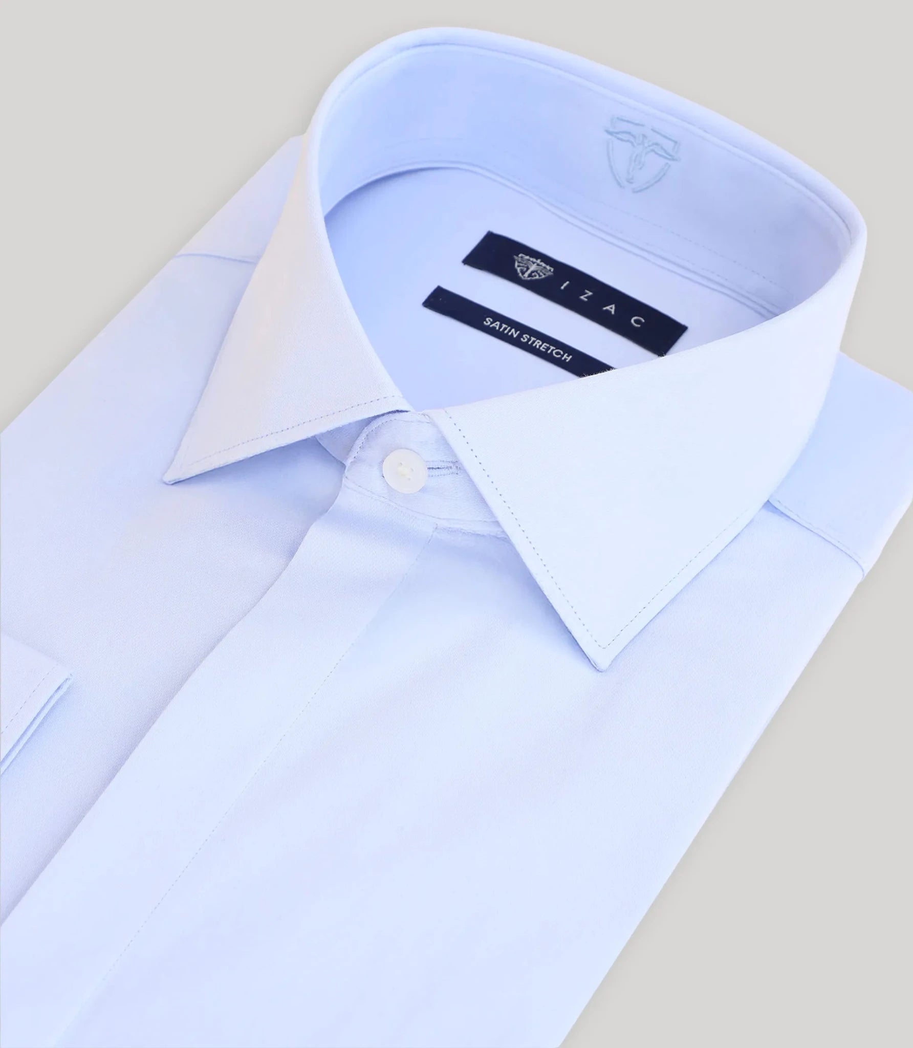 Chemise ville satin de coton ciel - IZAC