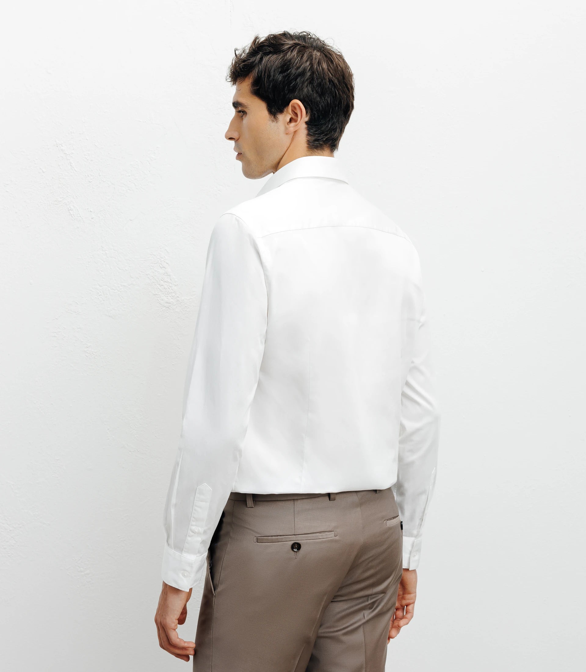 Chemise ville satin de coton ecru - IZAC