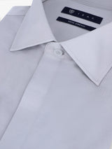Chemise ville satin de coton gris - IZAC