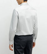 Chemise ville satin de coton gris