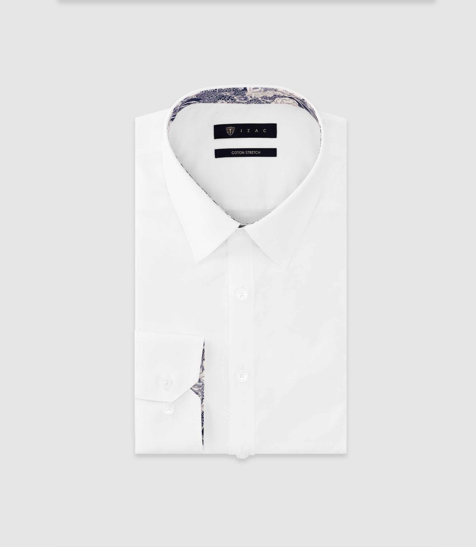 Chemise uni garni BLANC