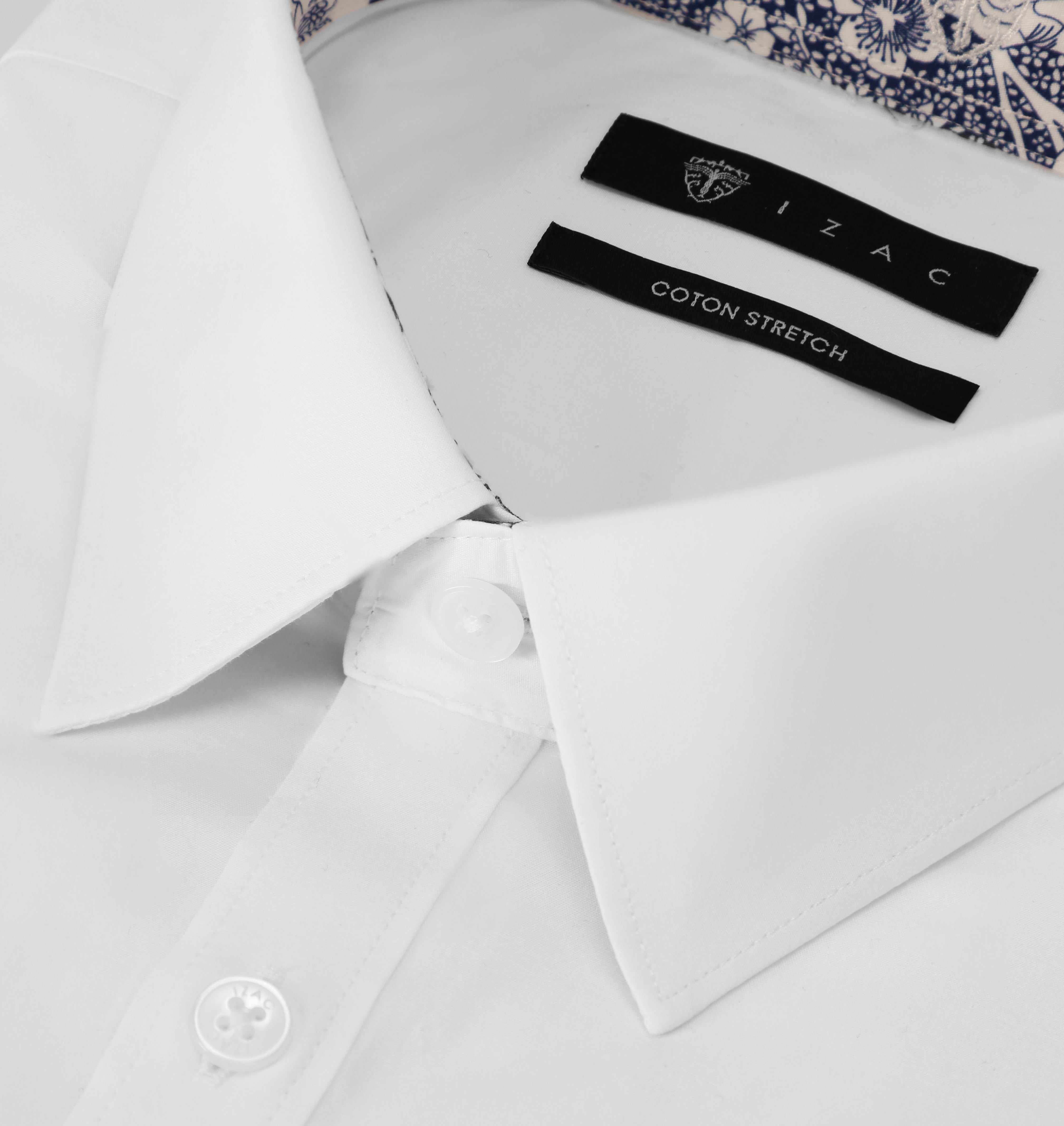 Chemise uni garni BLANC