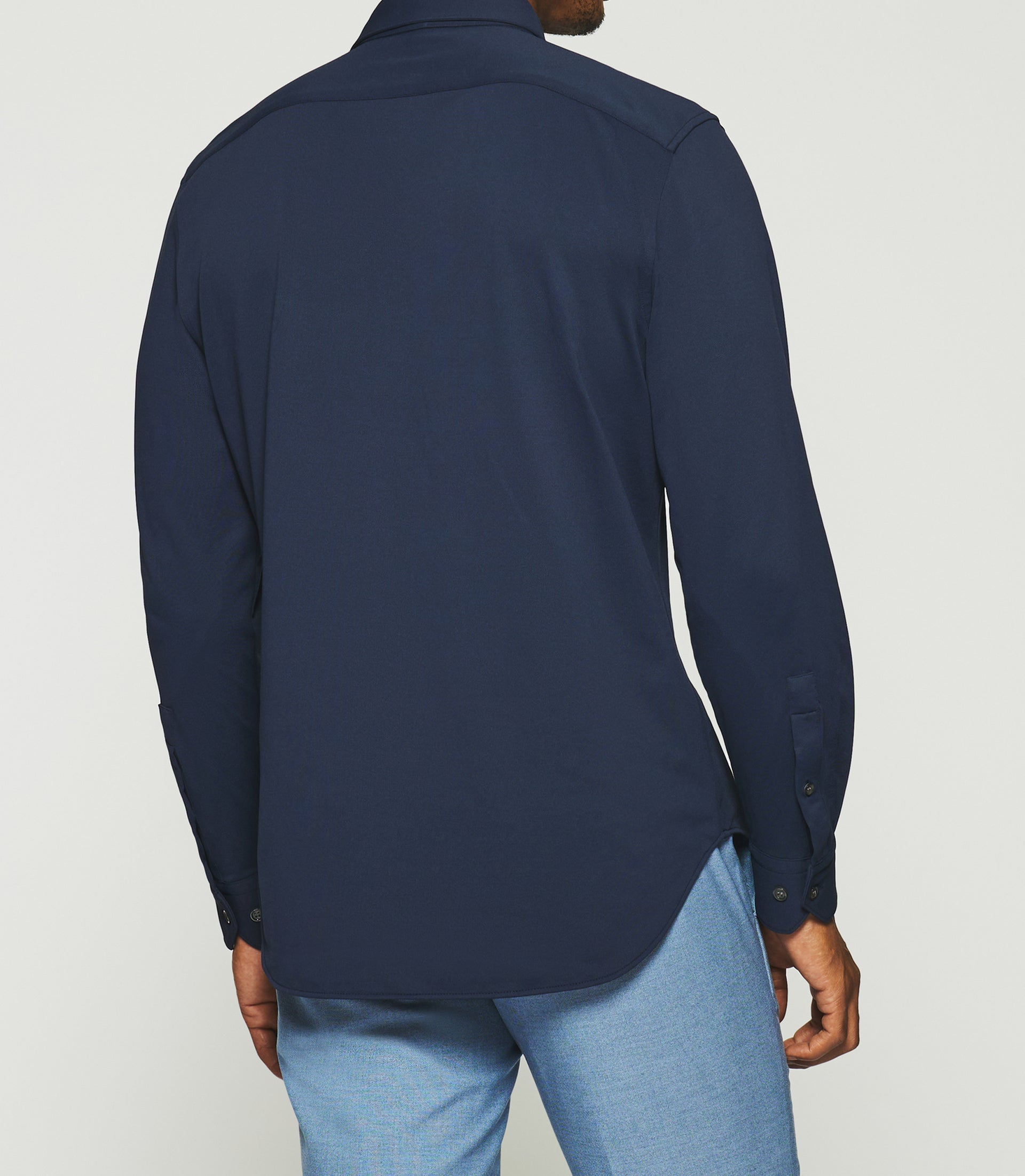 MELCHIOR regular navy pique shirt