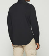 MELCHIOR regular black pique shirt