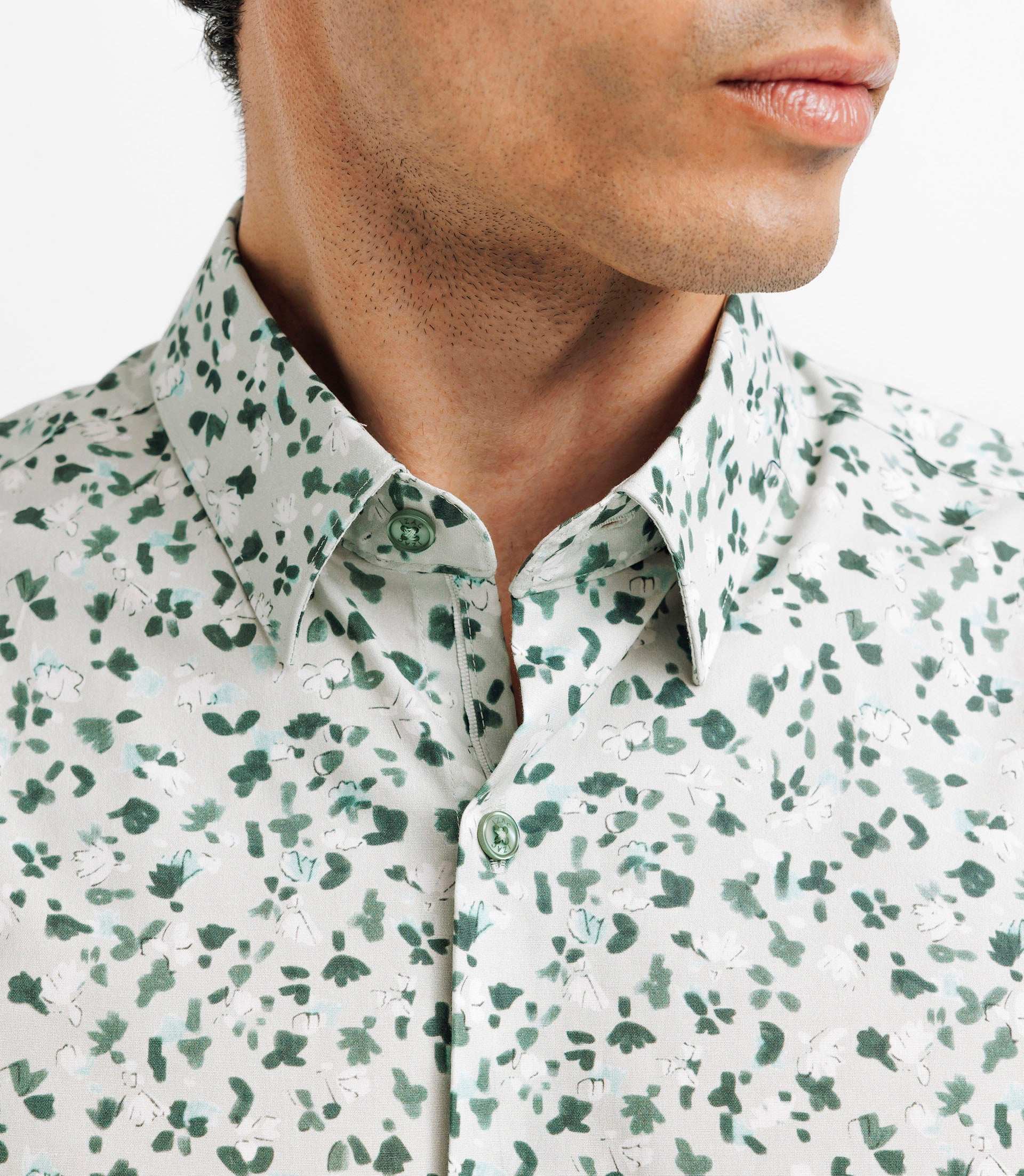 Green printed shirt