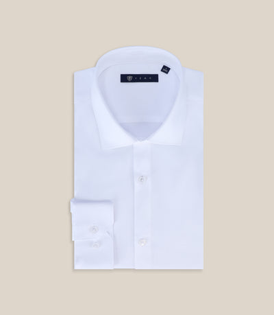 Chemise ville en satin de coton blanche - IZAC