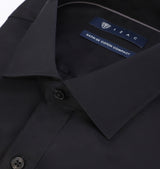 Black cotton satin shirt