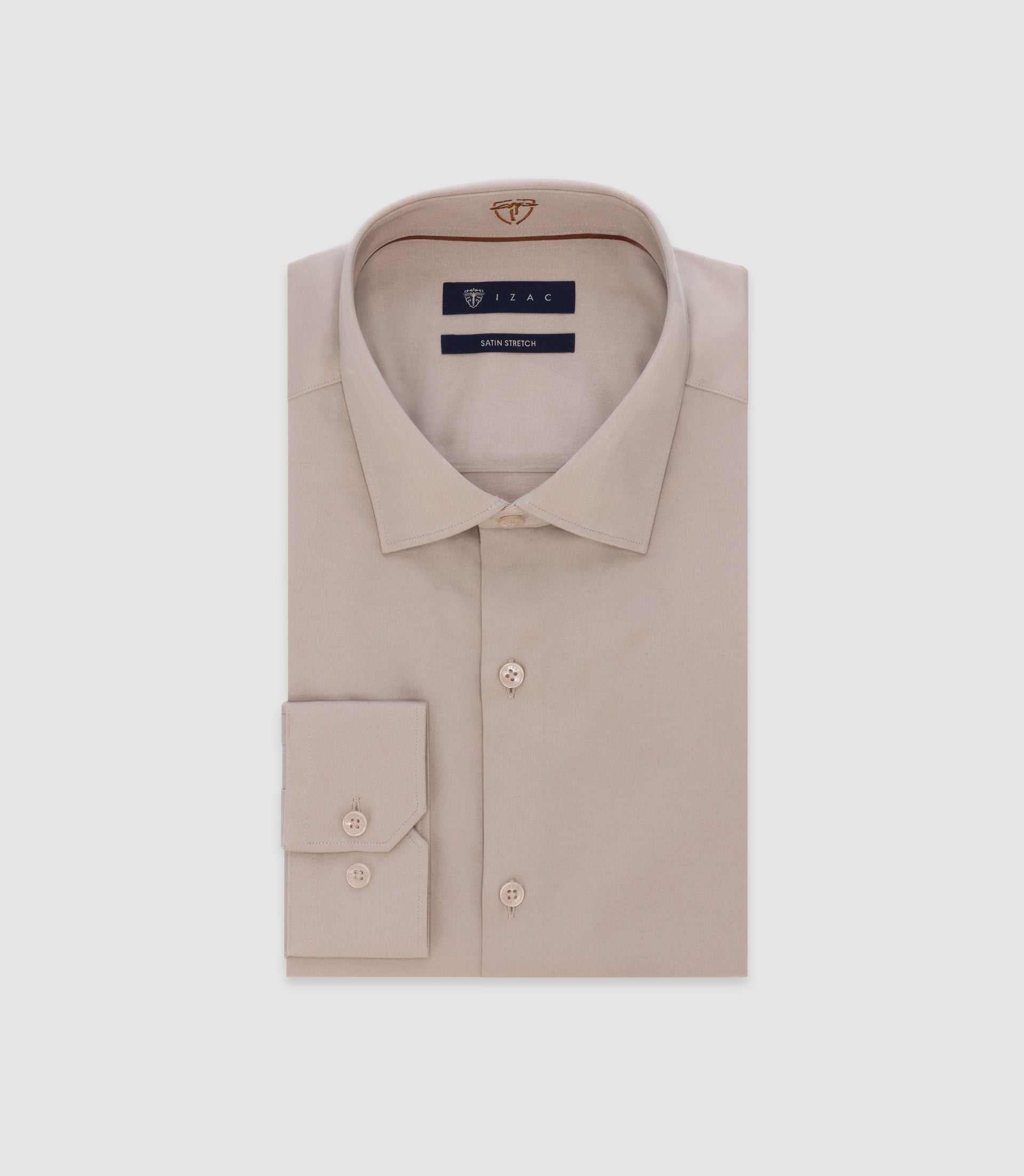 Chemise slim beige