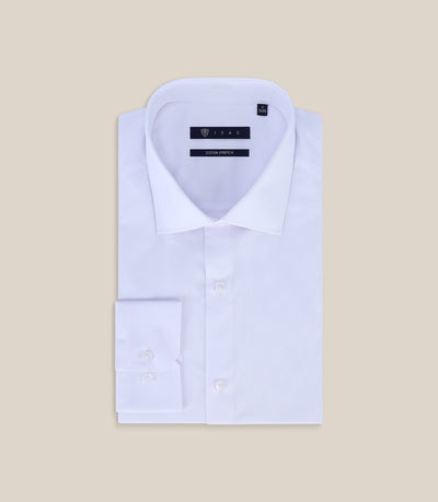 Chemise ville satin de coton blanc - IZAC