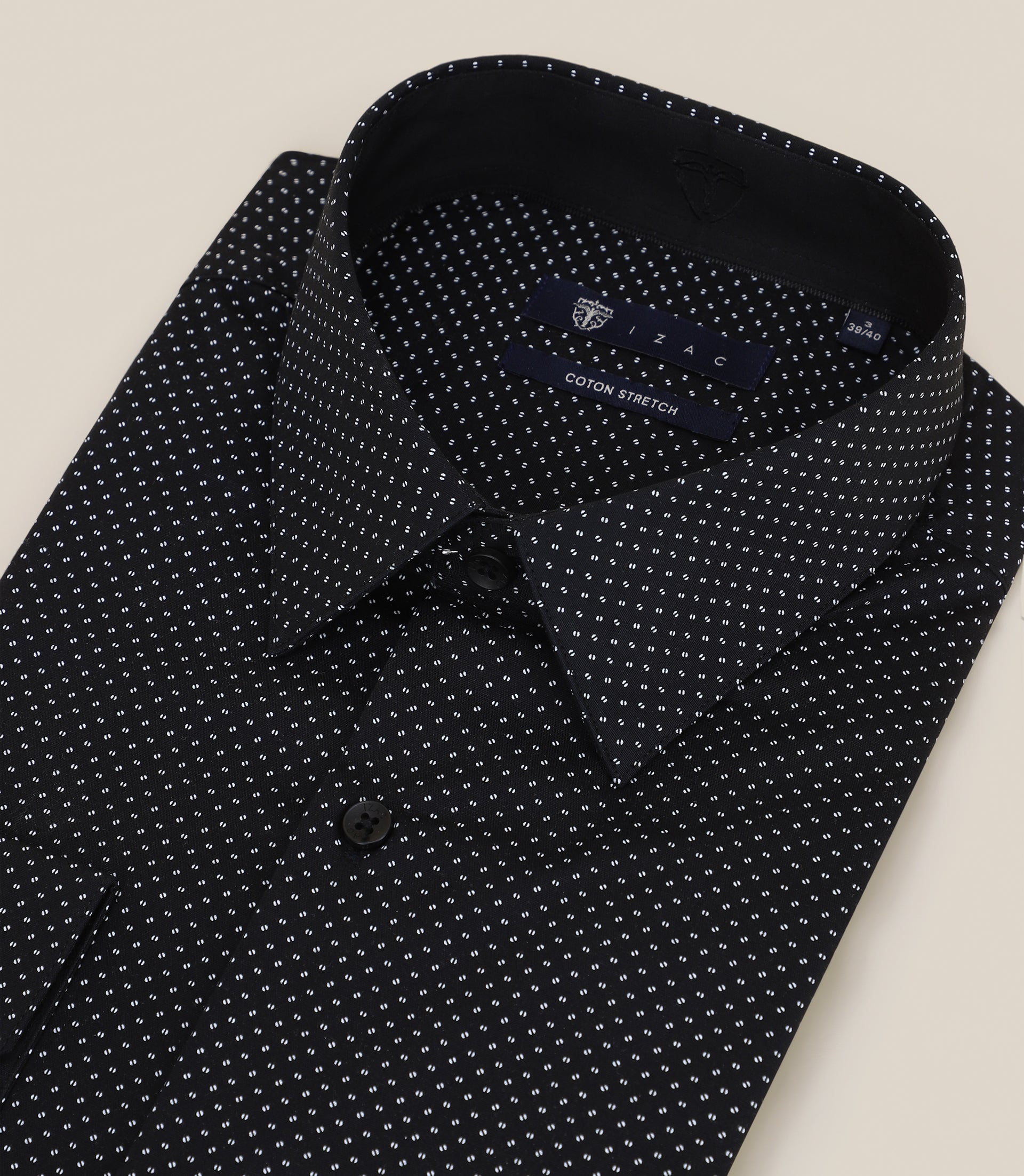 Chemise imprimée slim noire