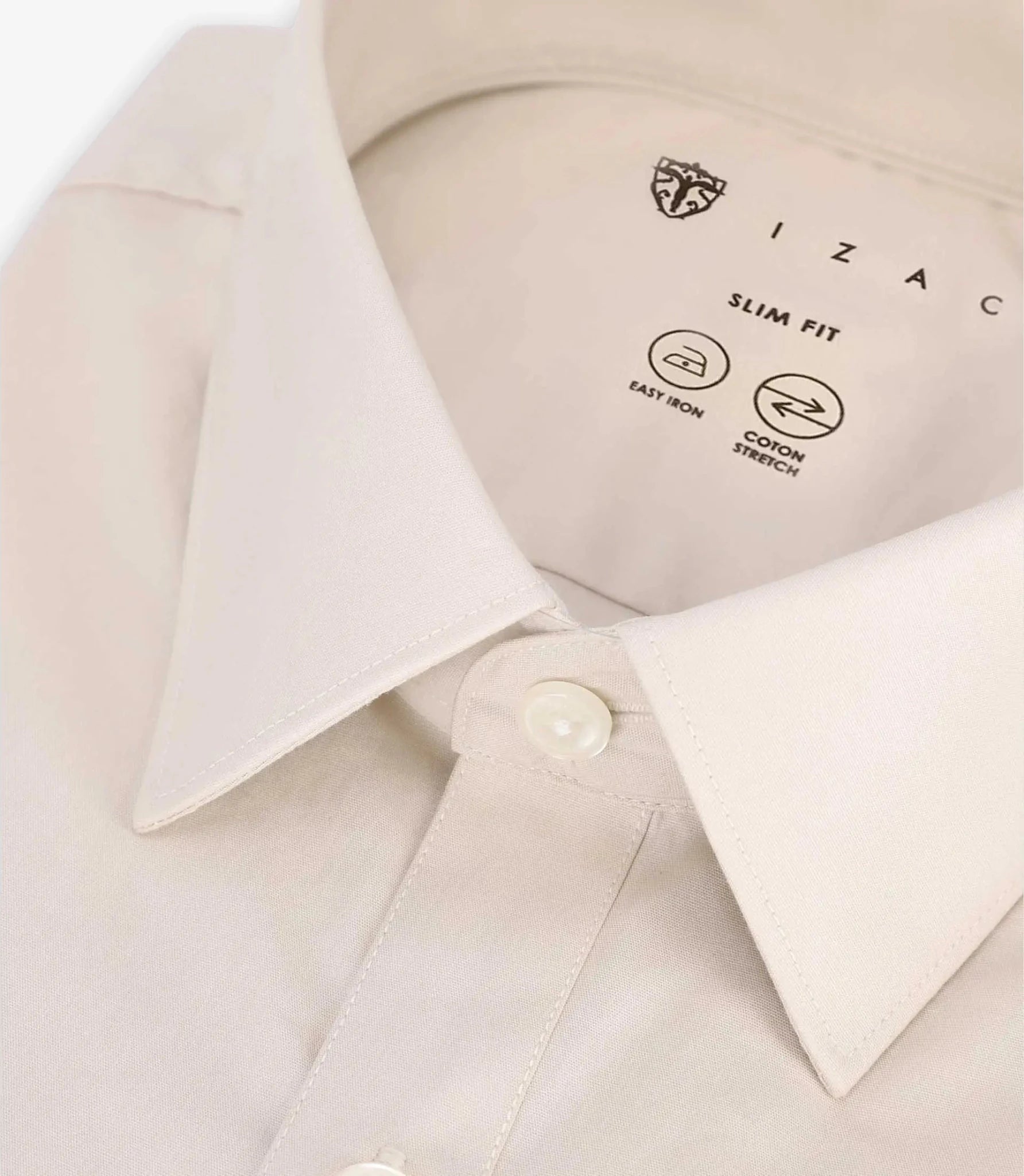 Chemise ville en coton beige - IZAC