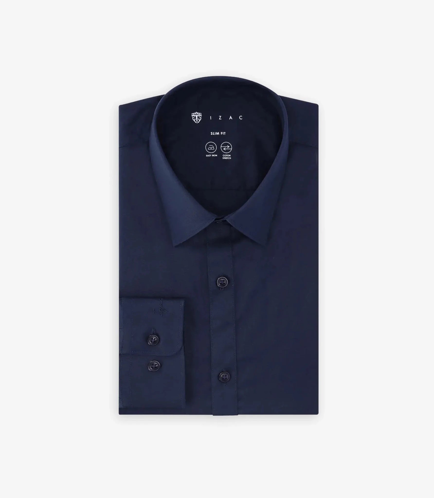 Chemise ville en coton marine - IZAC